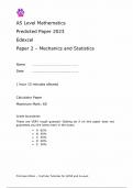 EDEXCEL AS MATHEMATICS PREDICTED PAPER 2 2023 &lbrack;Mechanics and Statistics&rsqb;