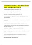  CMA PRACTICE TEST  EXAM 2024 WITH 100% CORRECT ANSWERS