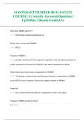 MASTER SET HUMBER REAL ESTATE  COURSE&colon; 1 Correctly Answered Questions&vert;  UpToDate &vert; Already Graded A&plus;