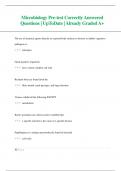 Microbiology Pre-test Correctly Answered  Questions&vert; UpToDate &vert; Already Graded A&plus;