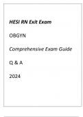 HESI RN Exit Exam (NCLEX Prep) OBGYN Comprehensive Exam Guide 70+ Qns & Ans 2024.