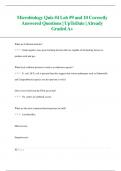 Microbiology Quiz #4 Lab #9 and 10 Correctly  Answered Questions| UpToDate | Already  Graded A+