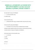 MODULE 1: OVERVIEW of COMMUNITY  HEALTH NURSING Correctly Answered  Questions| UpToDate | Already Graded A+