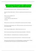 DMV Learners Permit Test &vert; 100&percnt; Correct Answers &vert; Verified &vert; Latest 2024 Version