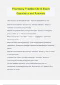 Pharmacy Practice Ch 16 Exam Questions and Answers
