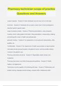 Pharmacy technician scope of practice Questions and Answers