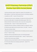 ExCPT Pharmacy Technician (CPhT) Practice Test 100% Correct Solved