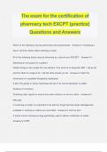 The exam for the certification of pharmacy tech EXCPT (practice) Questions and Answers