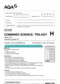 2023 AQA GCSE COMBINED SCIENCE: TRILOGY 8464/C/2H Chemistry Paper 2H Question Paper & Mark scheme (Merged) June 2023 [VERIFIED]