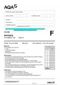 2023 AQA GCSE PHYSICS 8463/2F Paper 2 Foundation Tier Question Paper & Mark scheme (Merged) June 2023 [VERIFIED]