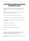 ECON 2305 Key PASSED Exam Questions  and CORRECT Answers