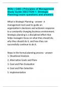 WGU | C483 | Principles of Management Study Guide (SECTION 1: Strategic Planning) exam questions and answers