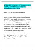 WGU c483 Principles of Management. 2 Total Quality Management exam questions and answers