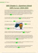 EMT Chapter 3 &ndash; Questions Solved 100&percnt; Correct &vert;2024-2025