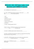 BIOLOGY 206 TOP Study Guide Exam  Questions and CORRECT Answers