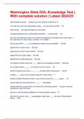 Washington State DOL Knowledge Test &vert; With complete solution &vert; Latest 2024&sol;25