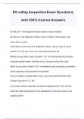 PA safety inspection Exam Questions with 100&percnt; Correct Answers