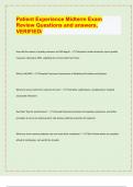 Patient Experience Midterm Exam  Review Questions and answers&comma;  VERIFIED&sol;&lbrack;LATEST EXAM UPDATES&rsqb;