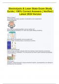 Electrolysis & Laser State Exam Study Guide &vert; 100&percnt; Correct Answers &vert; Verified &vert; Latest 2024 Version