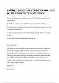 LSUHSC HA EXAM STUDY GUIDE 2024 WITH COMPLETE SOLUTION.