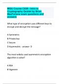 WGU Course C839 - Intro to Cryptography Quizlet by Brian MacFarlane exam questions and answers