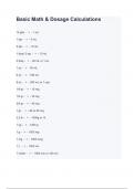 Basic Math & Dosage Calculations