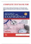 COMPLETE TEST BANK FOR   Seidel's Guide To Physical Examination An Interprofessional Approach 10th Edition By Jane W. Ball, Joyce E. Dains (Chapter 1-26)