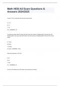 Math HESI A2 Exam Questions & Answers 2024/2025