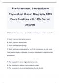 Pre-Assessment: Introduction to Physical and Human Geography D199 Exam Questions with 100% Correct Answers