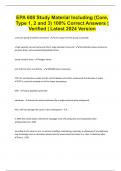 EPA 608 Study Material Including &lpar;Core&comma; Type 1&comma; 2 and 3&rpar; 100&percnt; Correct Answers &vert; Verified &vert; Latest 2024 Version