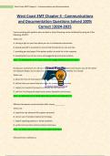 West Coast EMT Chapter 4 - Communications and Documentation Questions Solved 100&percnt; Correct &vert;2024-2025