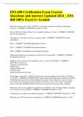 EPA 608 Certification Exam Correct Questions and Answers Updated 2024 _ EPA 608 100% Excel A+ Graded