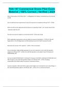 FAA 107 Commercial Drone Pilot Exam Material &vert; 100&percnt; Correct &vert; Verified &vert; 2024