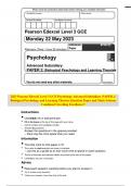 2023 Pearson Edexcel Level 3 GCE Psychology  PAPER 1, 2 & 3  Question Paper and Mark Scheme Combined Unveiling Excellence!!