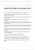 Illinois Real Estate Leasing Agent Exam with 100% correct Answers