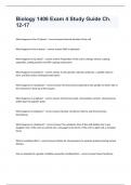 Biology 1406 Exam 4 Study Guide Ch. 12-17 questions with complete solutions