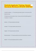 Pesticide Applicator Training: General  Standards Workbook SP39-W/ VERIFIED/[LATEST EXAM UPDATES]