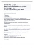 EBME 306 - Unit 1 - Immunocytochemistry techniques (Advantages and Disadvantages)Accurate 100% 