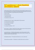 PLT questions pt&period; 1&comma; Exam Questions  and answers&comma; rated A&plus;&lbrack;LATEST EXAM UPDATES&rsqb;