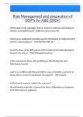 Risk Management and preparation of SOP's for A&E (2024) Questions And Answers Latest |Update| Verified Answers 