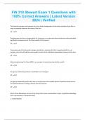FIN 310 Stewart Exam 1 Questions with 100&percnt; Correct Answers &vert; Latest Version 2024 &vert; Verified