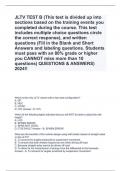 JLTV TEST B (This test is divided up into sections based on the training events you completed during the course. This test includes multiple choice questions circle the correct response), and written questions (Fill in the Blank and Short Answers and labe