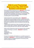 AQA A Level Psychology Approaches May 2024 Exam Question and Answers