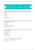 Florida Community Association Manager Prelicensure Course &vert; 100&percnt; Correct Answers &vert; Verified &vert; Latest 2024 Version