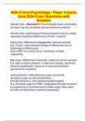 AQA A level Psychology - Paper 3 topics June 2024 Exam Questions with Answers
