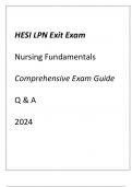 HESI LPN Exit Exam (NCLEX Prep) Nursing Fundamentals Comprehensive Exam Guide 70+ Qns &