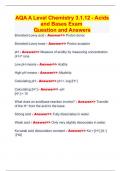 AQA A Level Chemistry 3.1.12 - Acids and Bases Exam  Question and Answers