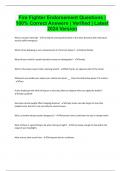 Fire Fighter Endorsement Questions &vert; 100&percnt; Correct Answers &vert; Verified &vert; Latest 2024 Version