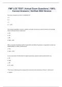 FMF LCE TEST &vert; Actual Exam Questions &vert; 100&percnt; Correct Answers &vert; Verified 2024 Version