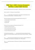 FMS Test &vert; 100&percnt; Correct Answers &vert; Verified &vert; Latest 2024 Version